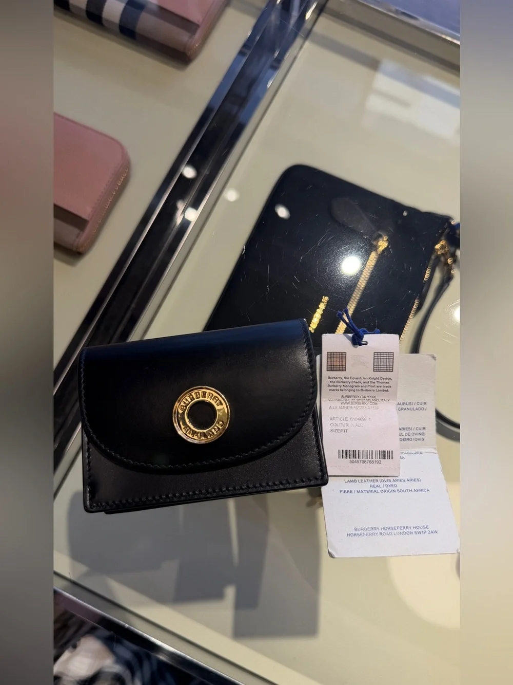 Burberry Black Leather Card Holder